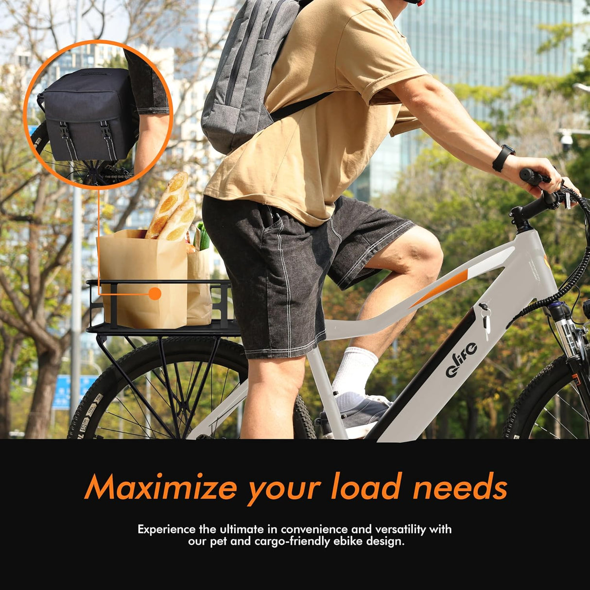 Bicicleta eléctrica Cityone 26 750W, batería extraíble, 7 velocidades