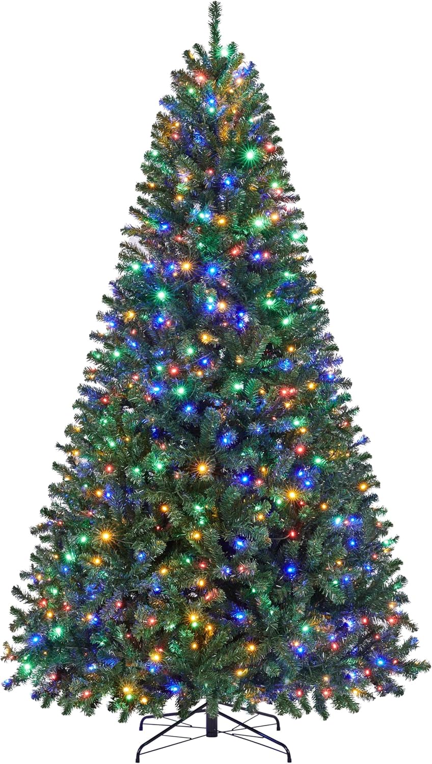 Árbol de Navidad artificial Yaheetech 9ft con luces LED 850