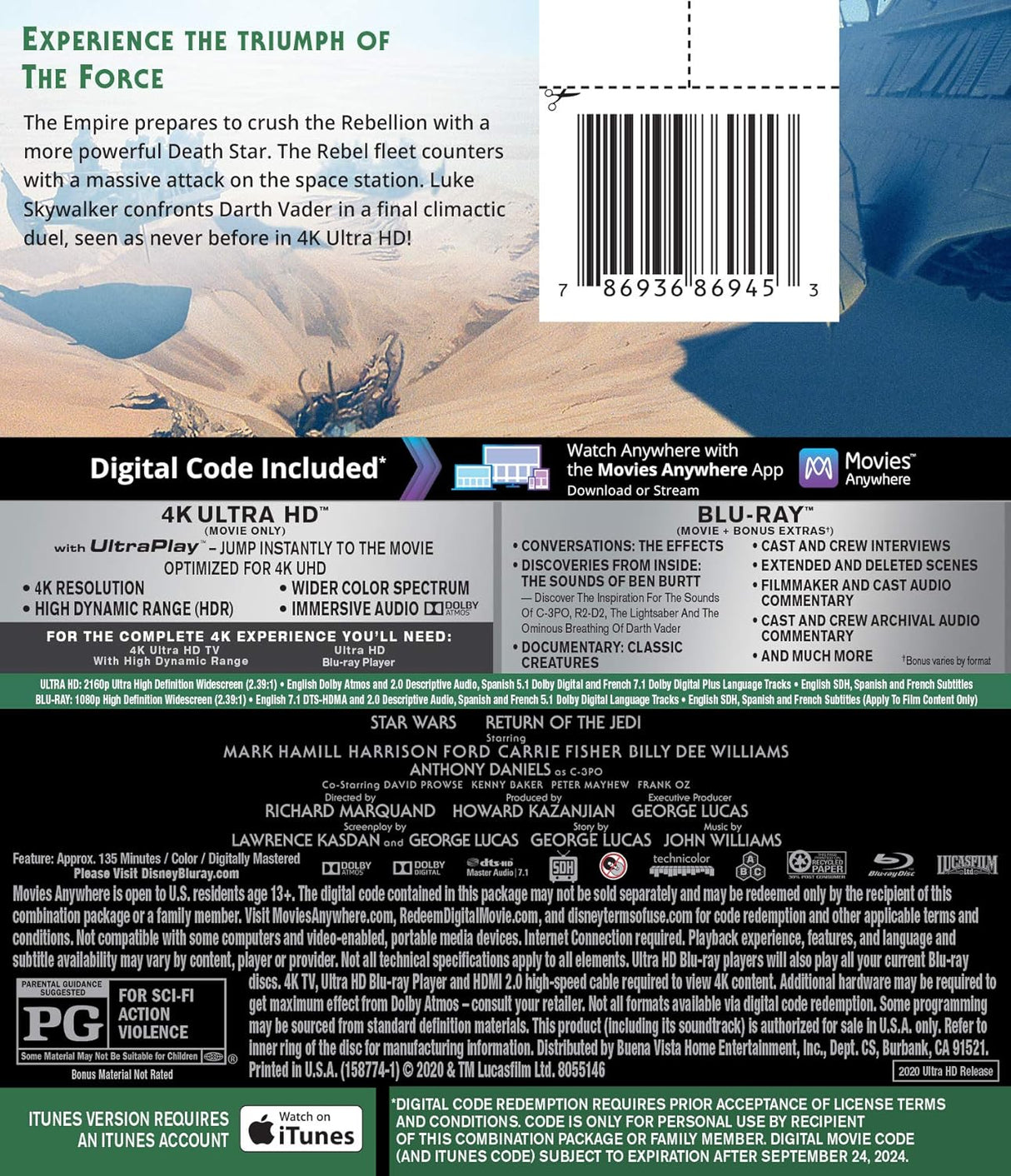 Películas El retorno del Jedi 4K UHD