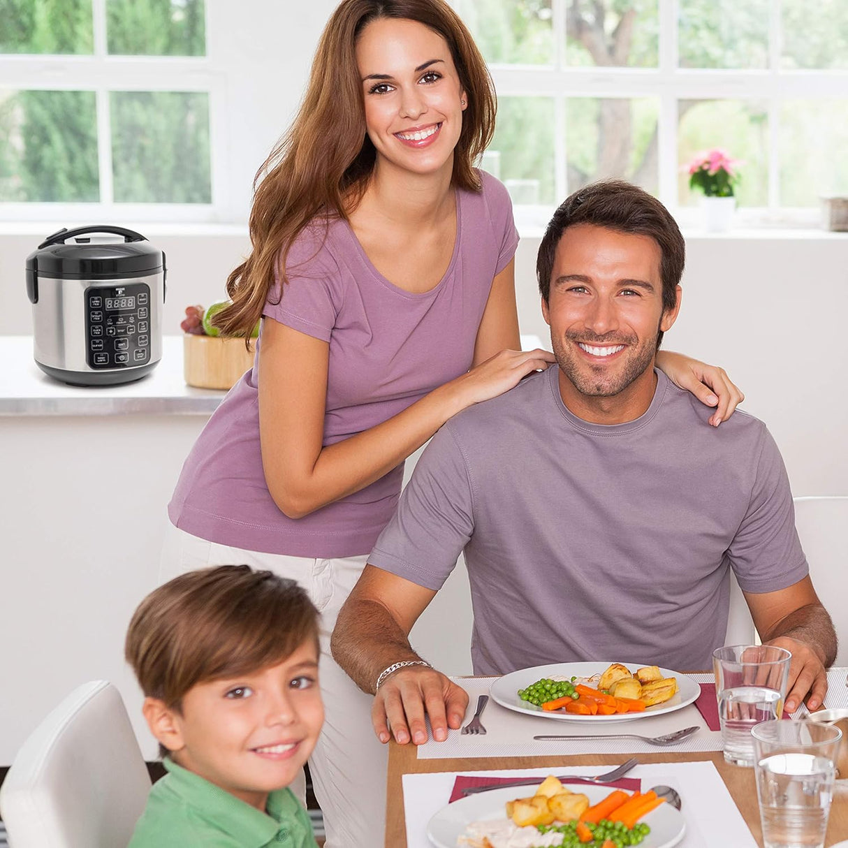 Cocinero de arroz eléctrico Moss & Stone, 4-8 tazas, 10 modos