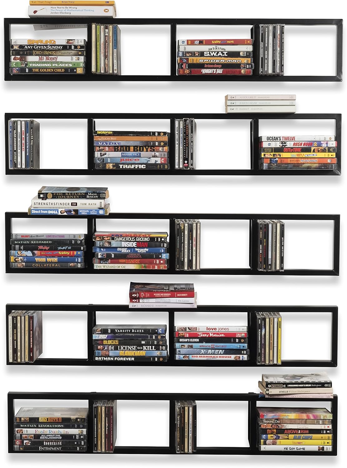 Estantes flotantes para pared, almacenamiento de juegos, set de 5