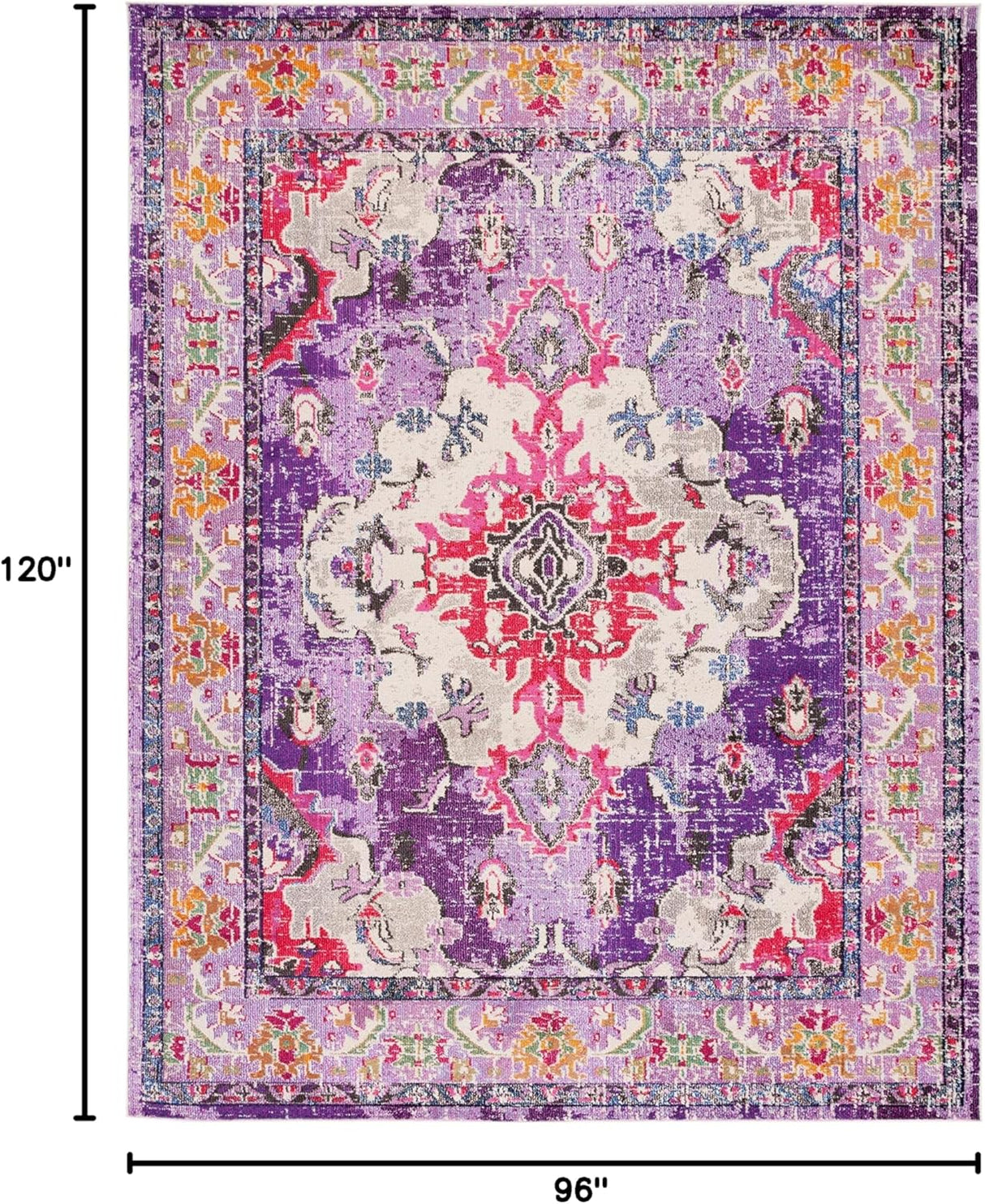 Alfombra Área Boho Chic Medallón Distressed, Modelo MNC243P