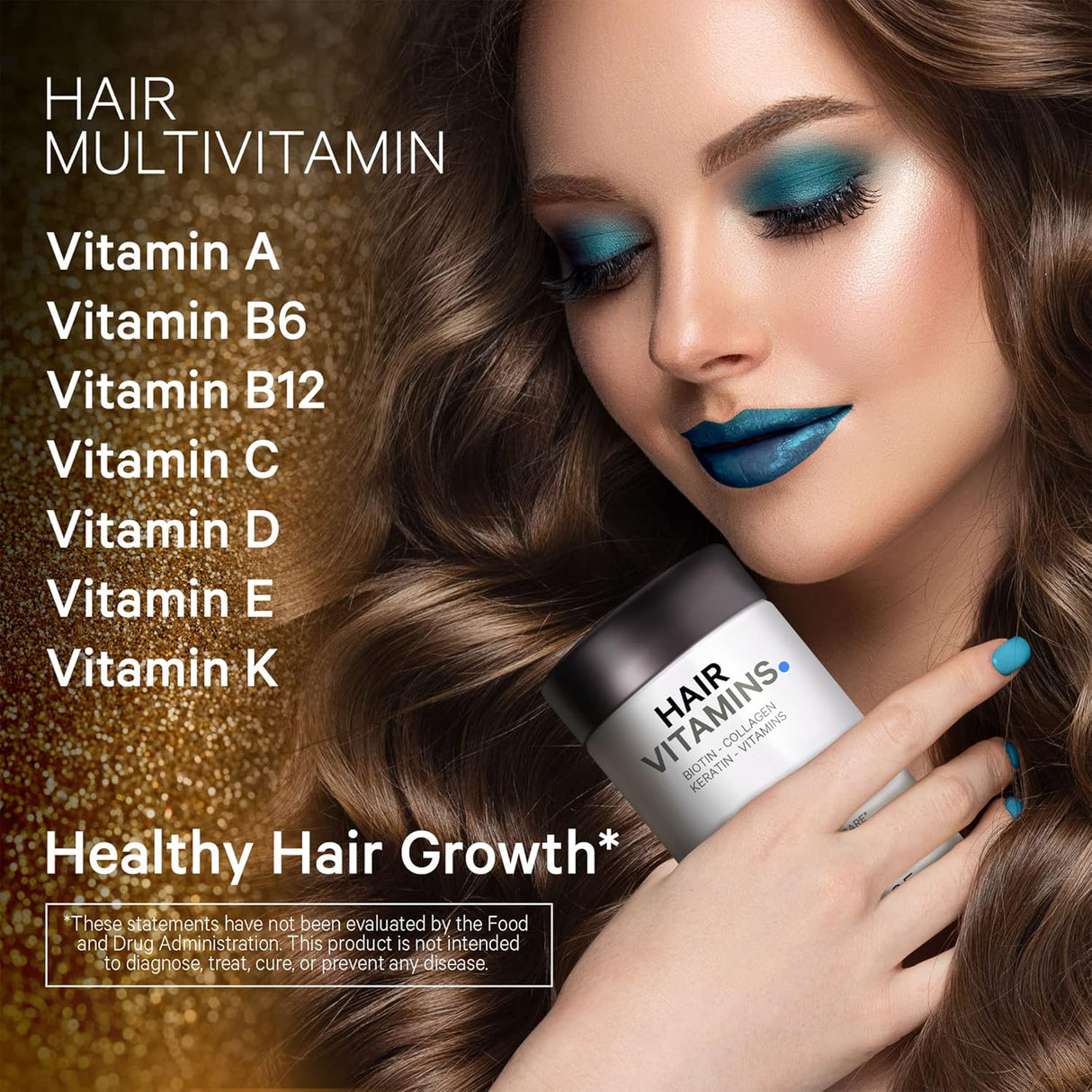 Suplementos Vitaminas para el cabello 10000 mcg de biotina