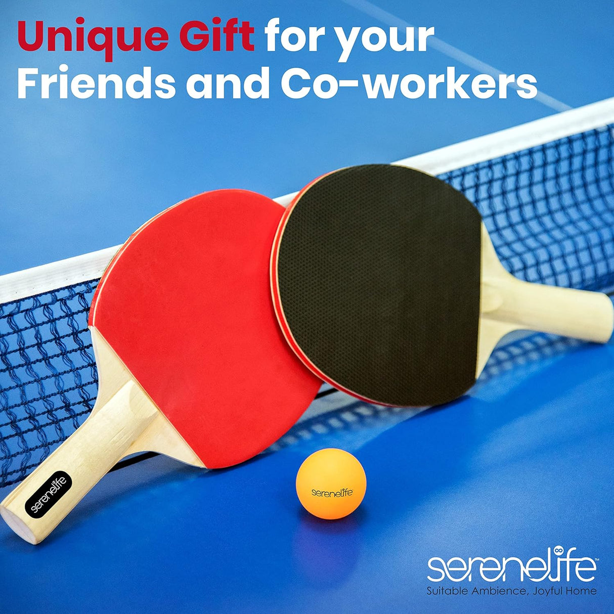 Raquetas de Tenis de Mesa juego de 4 SERENELIFE SLPPRAC