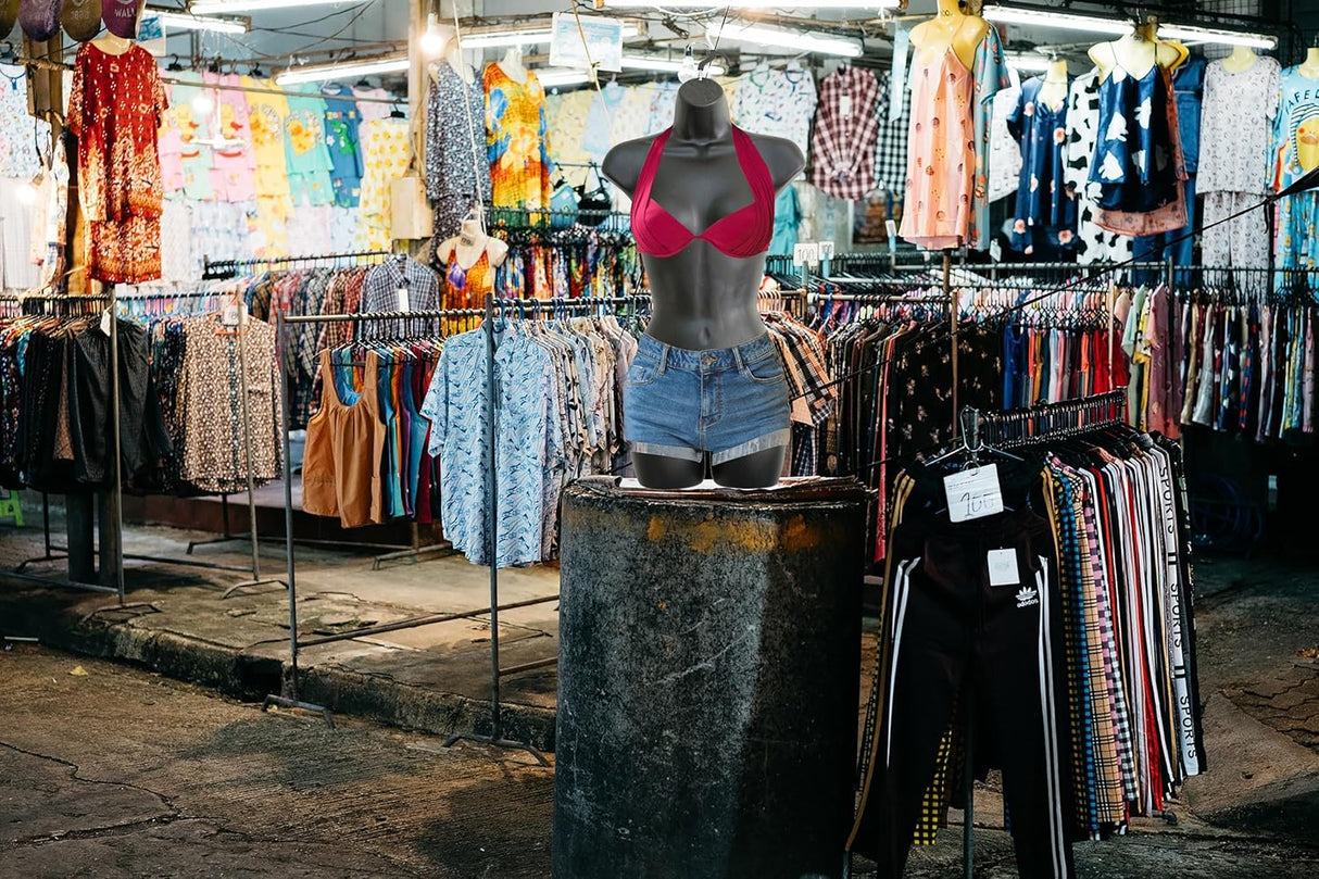 Maniquí femenino DisplayTown, torso largo S-M, con gancho