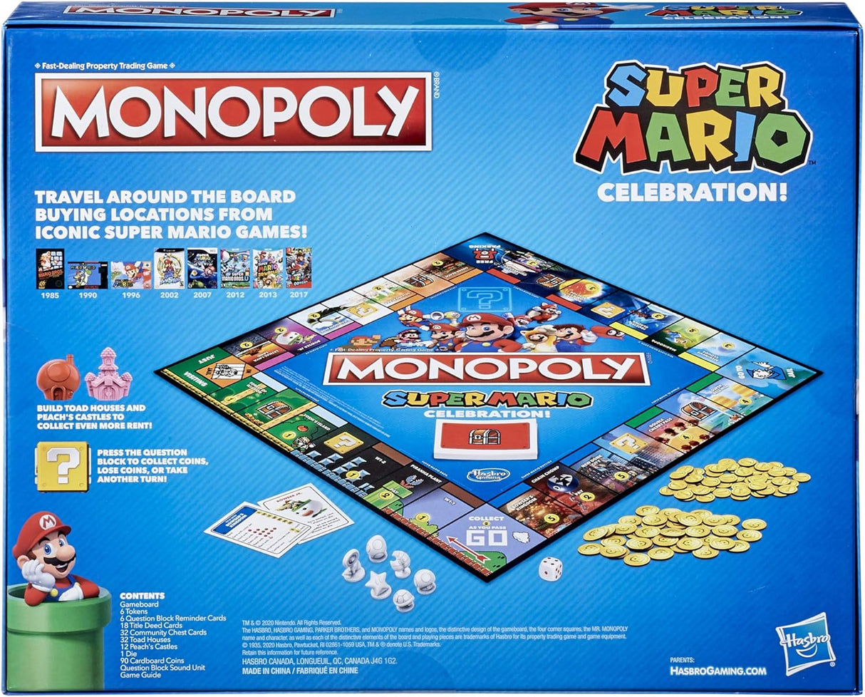 Monopoly Super Mario Edición Celebración, 4 Jugadores, Sonidos