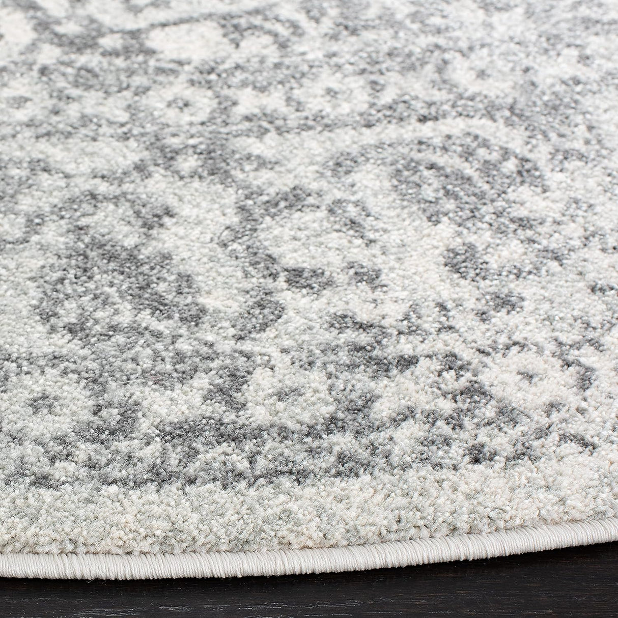 Alfombra redonda oriental desgastada EVK256F para sala y entrada