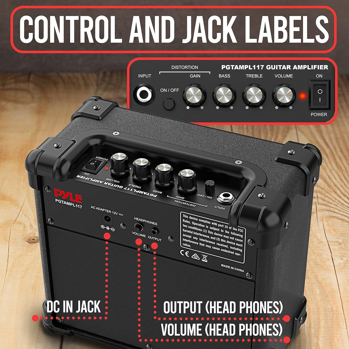 Amplificador mini de guitarra eléctrica PYLE-PRO PGTAMPL117