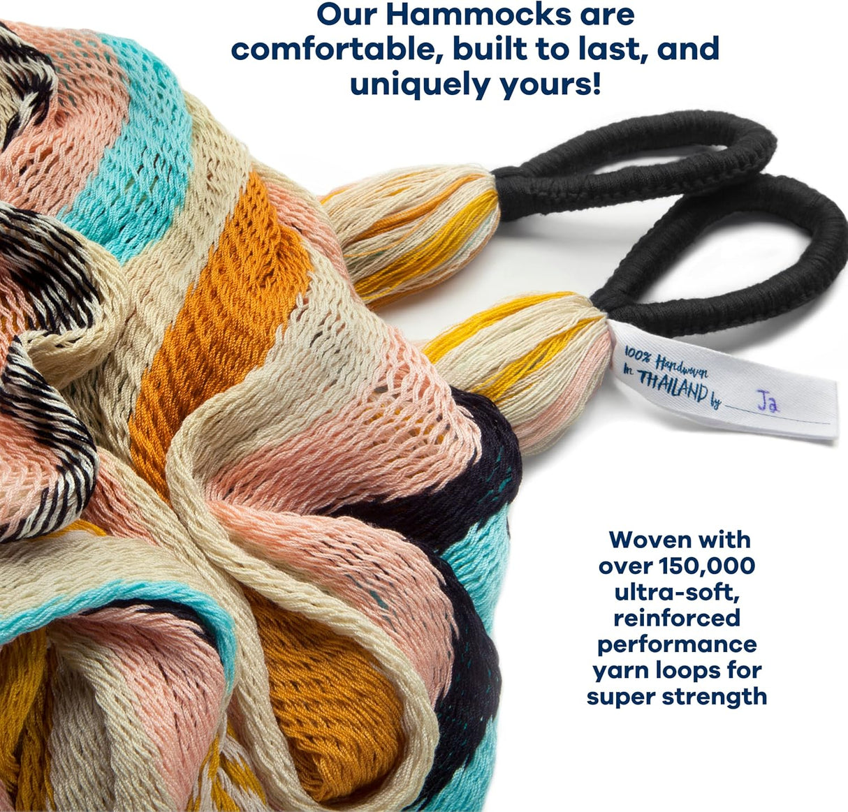 Hamaca Doble Tejida a Mano - Yellow Leaf - Resistente y Suave