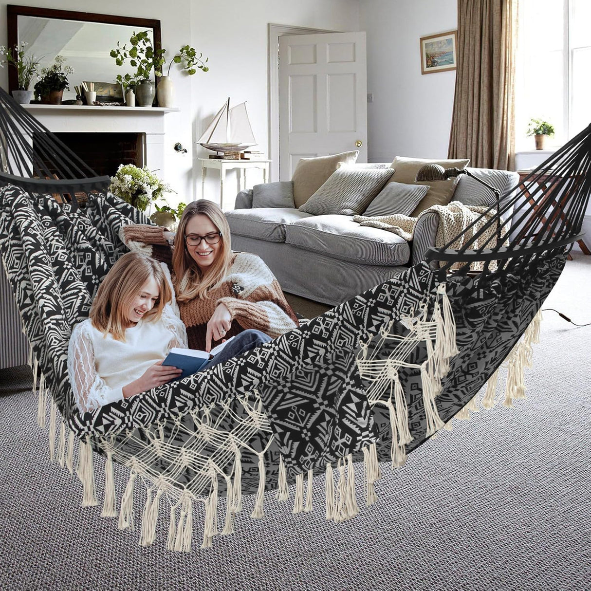 Hamaca de 2 Personas, con Almohada, Capacidad 450Lbs, Deluxe