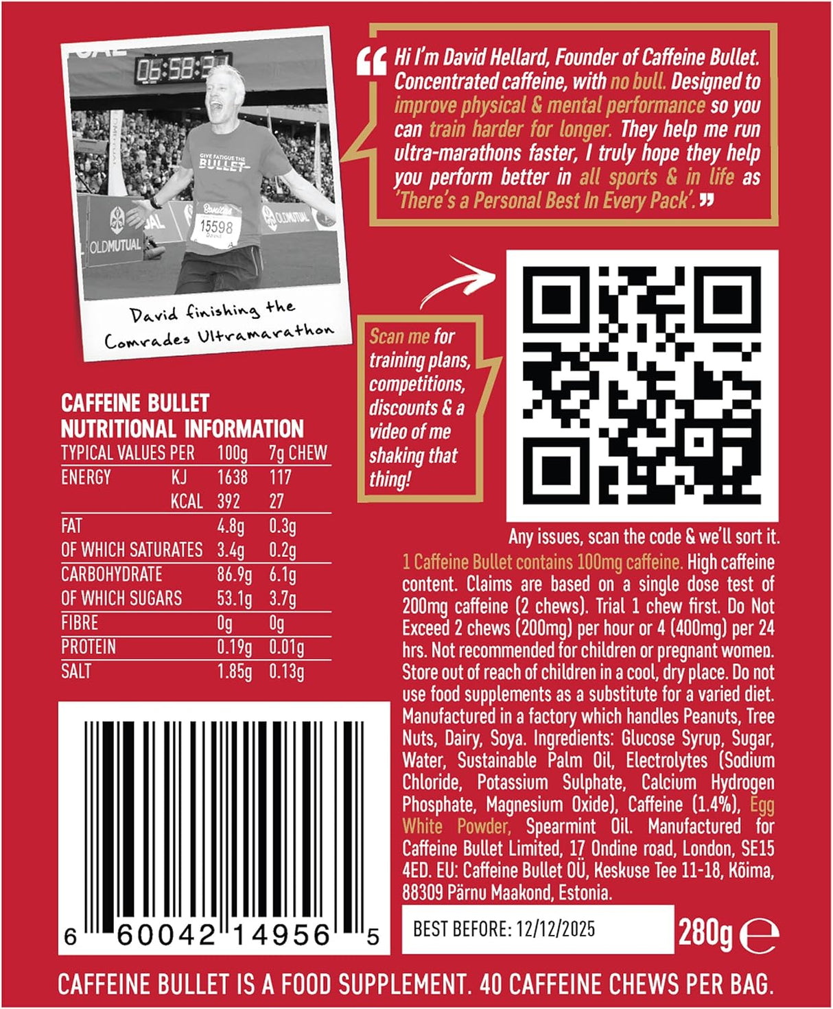 Caffeine Bullet Mint Energía Chews Sport Science 80u
