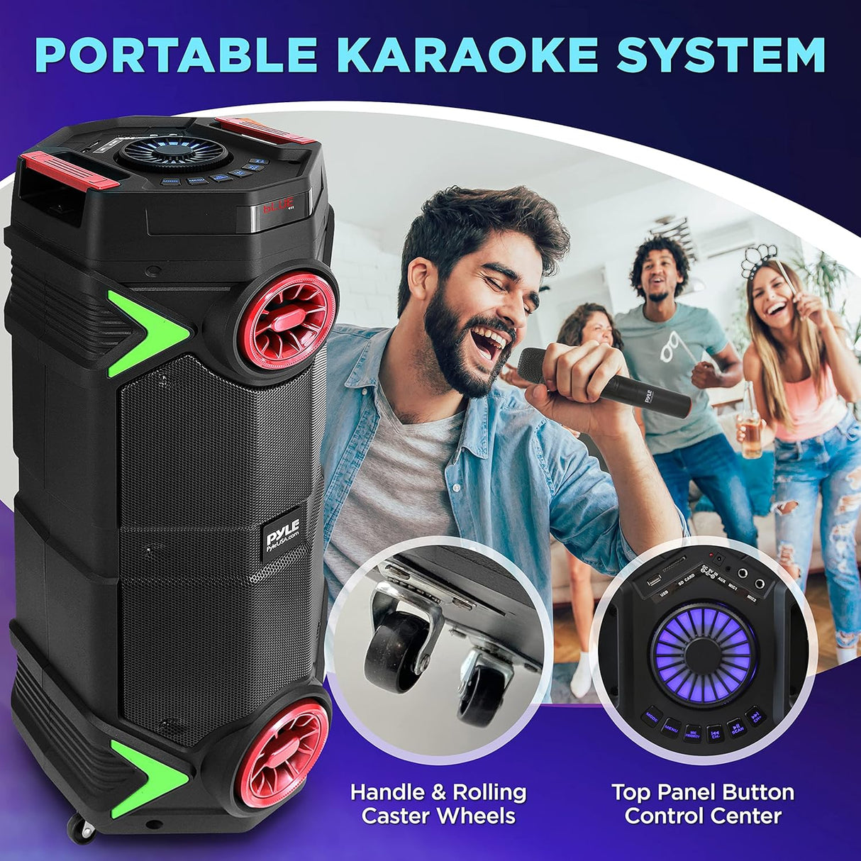Altavoz PA portátil Bluetooth de 400 W PYLE-PRO