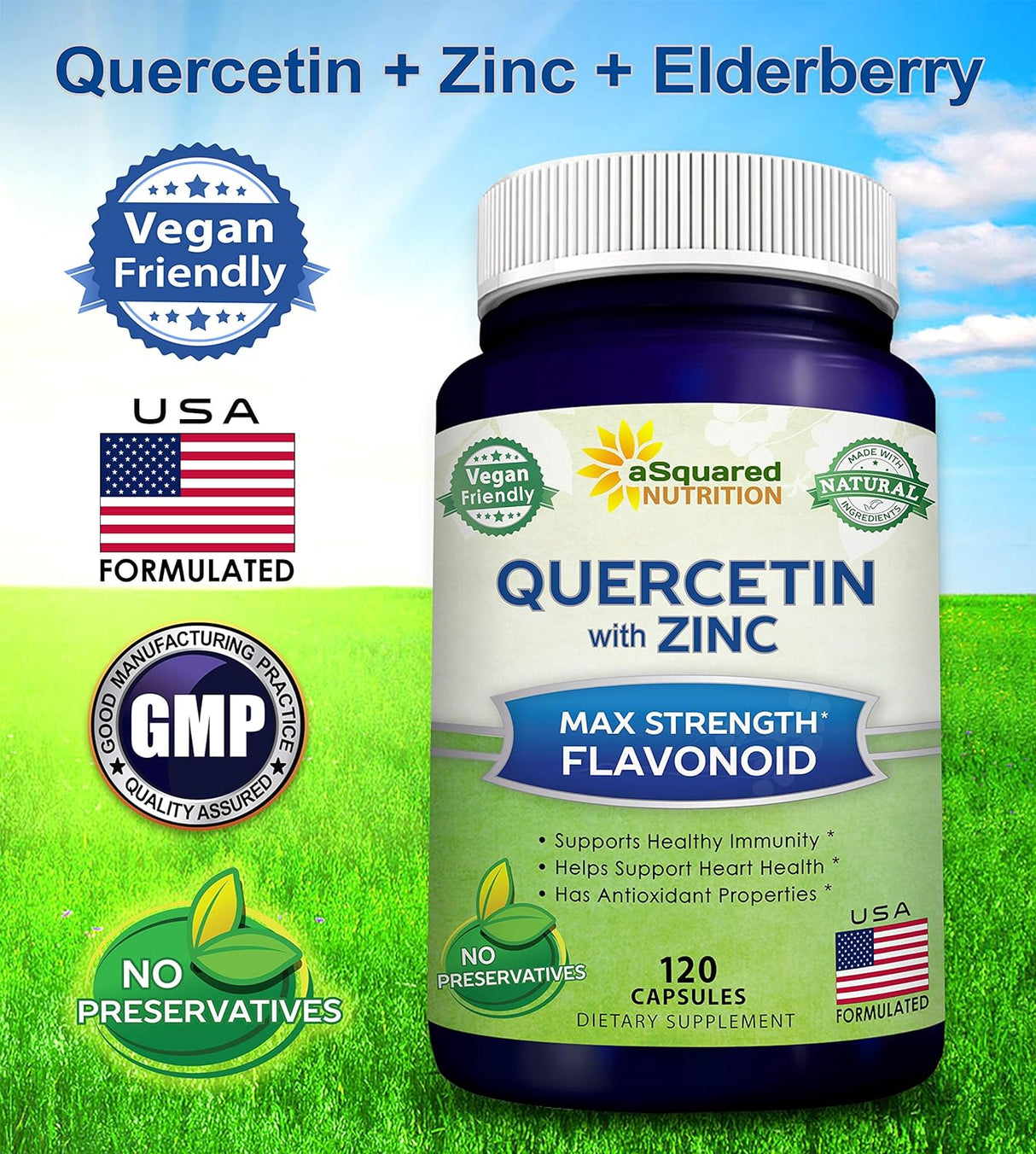 Suplemento Nutrition Quercetina 1000 mg de zinc – 120 cáp