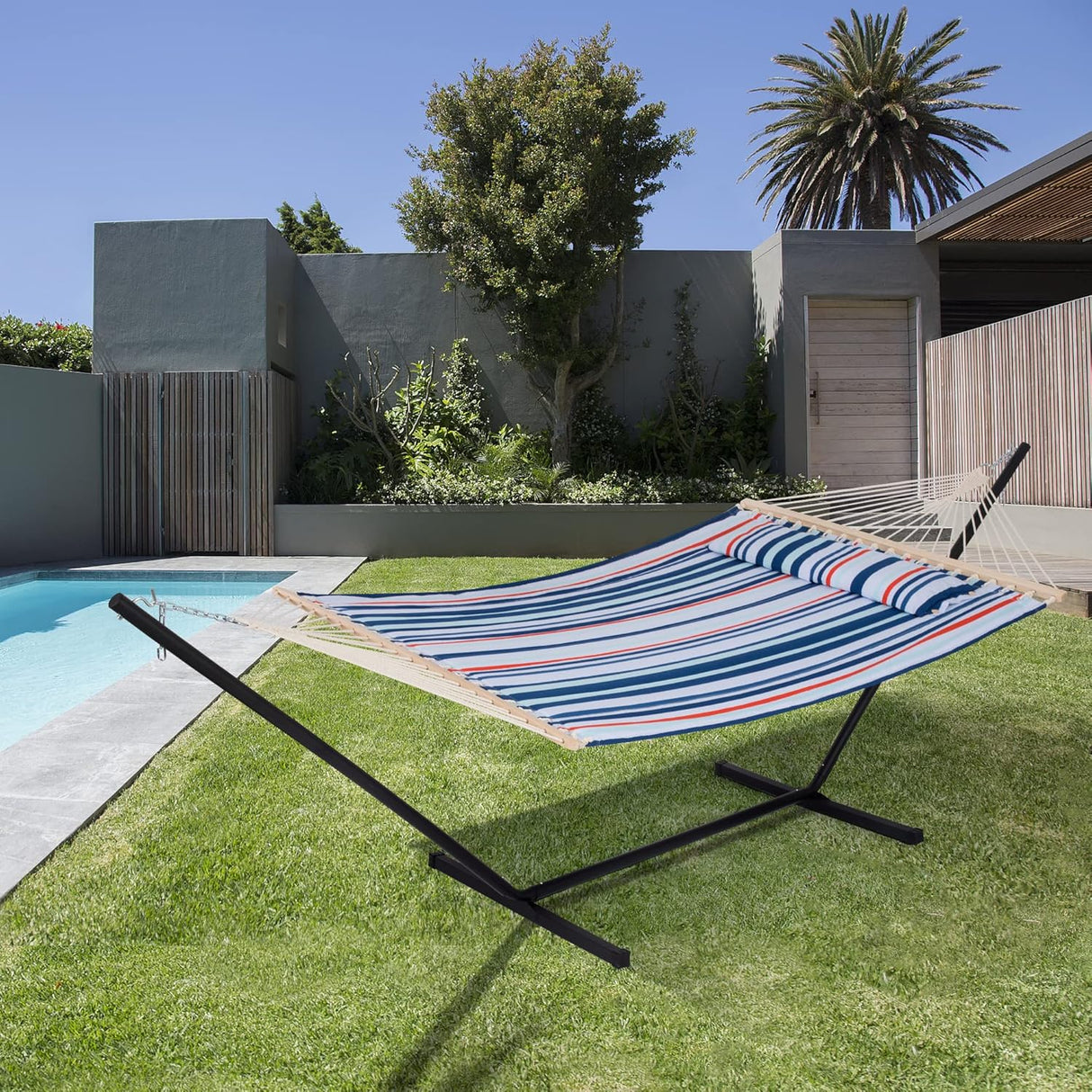 Hamaca Doble con Soporte SUNCREAT, Capacidad 475 lbs, 2 Personas