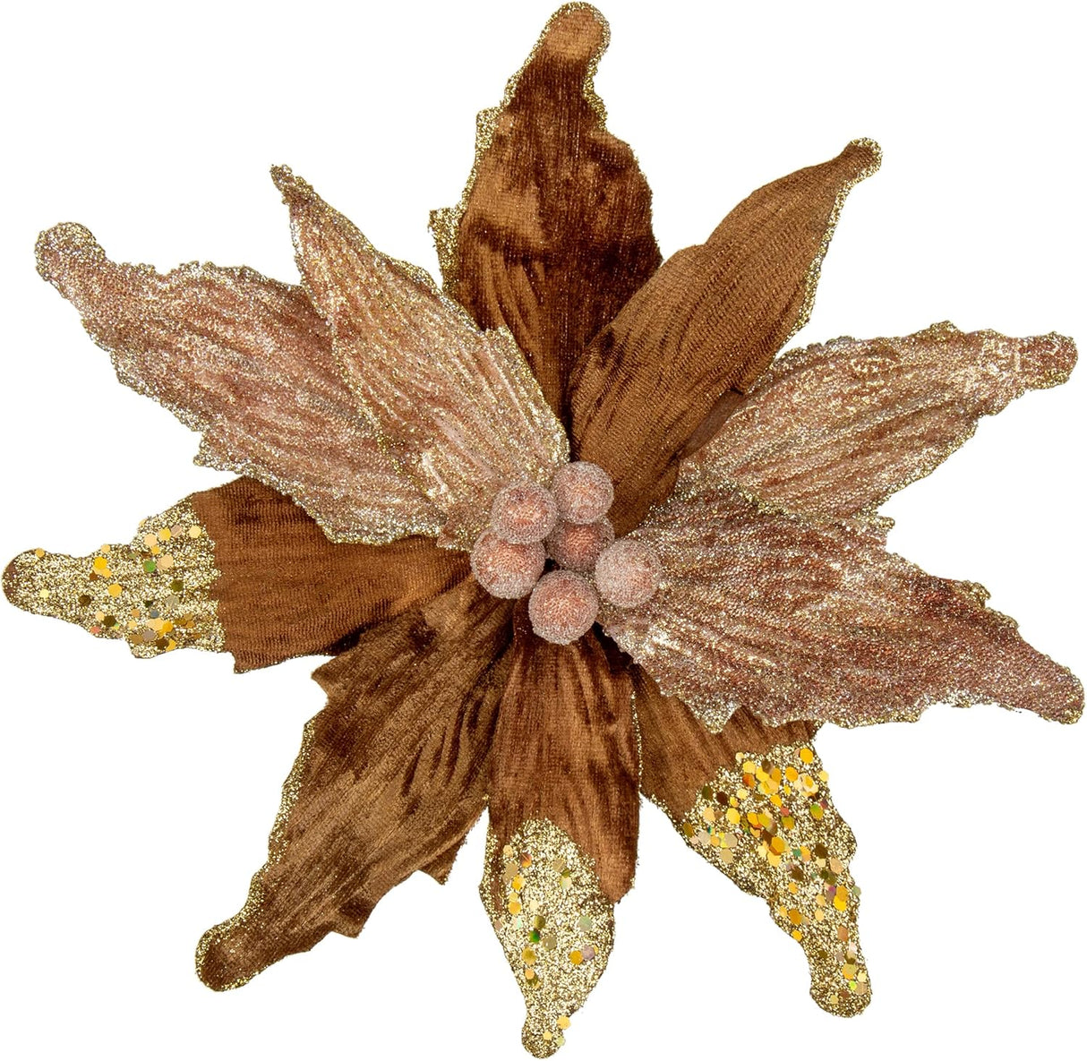 Flores Artificiales Poinsettia para Árbol de Navidad, Set 4