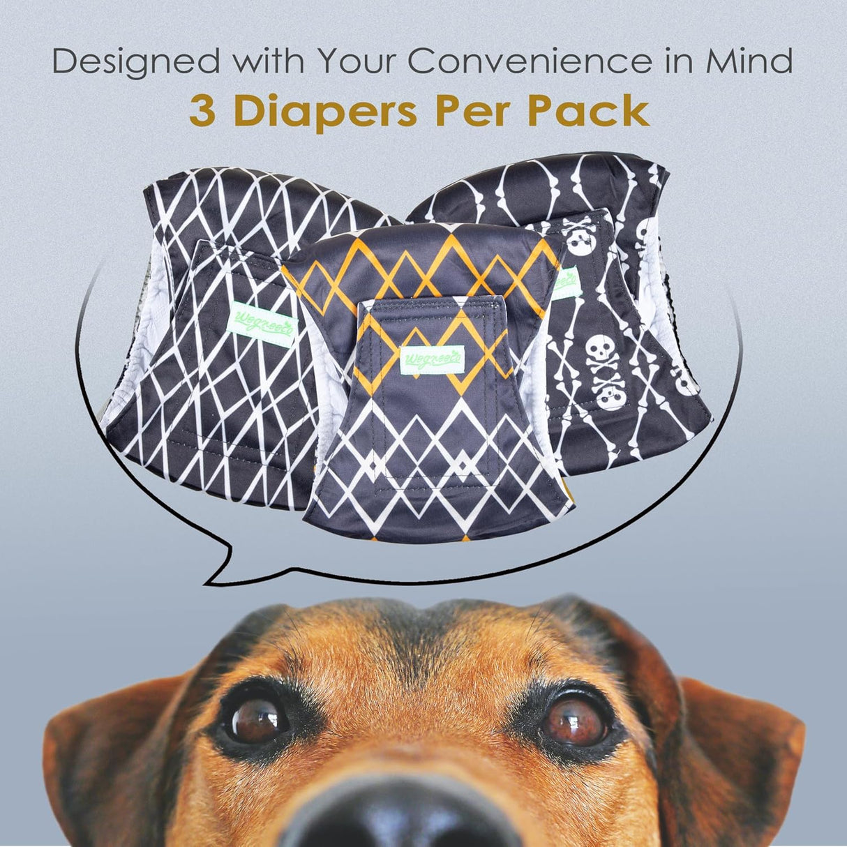 wegreeco Pañales lavables para vientre(negro geométrico S)