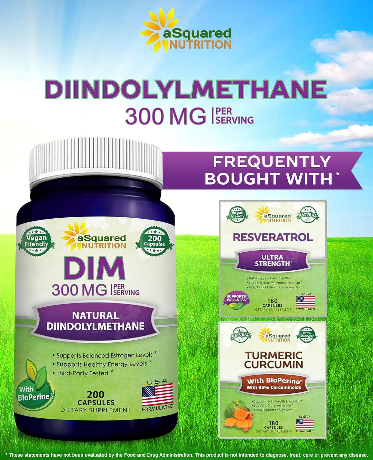 Suplemento Nutrition DIM 300mg Plus BioPerine 200 cáp
