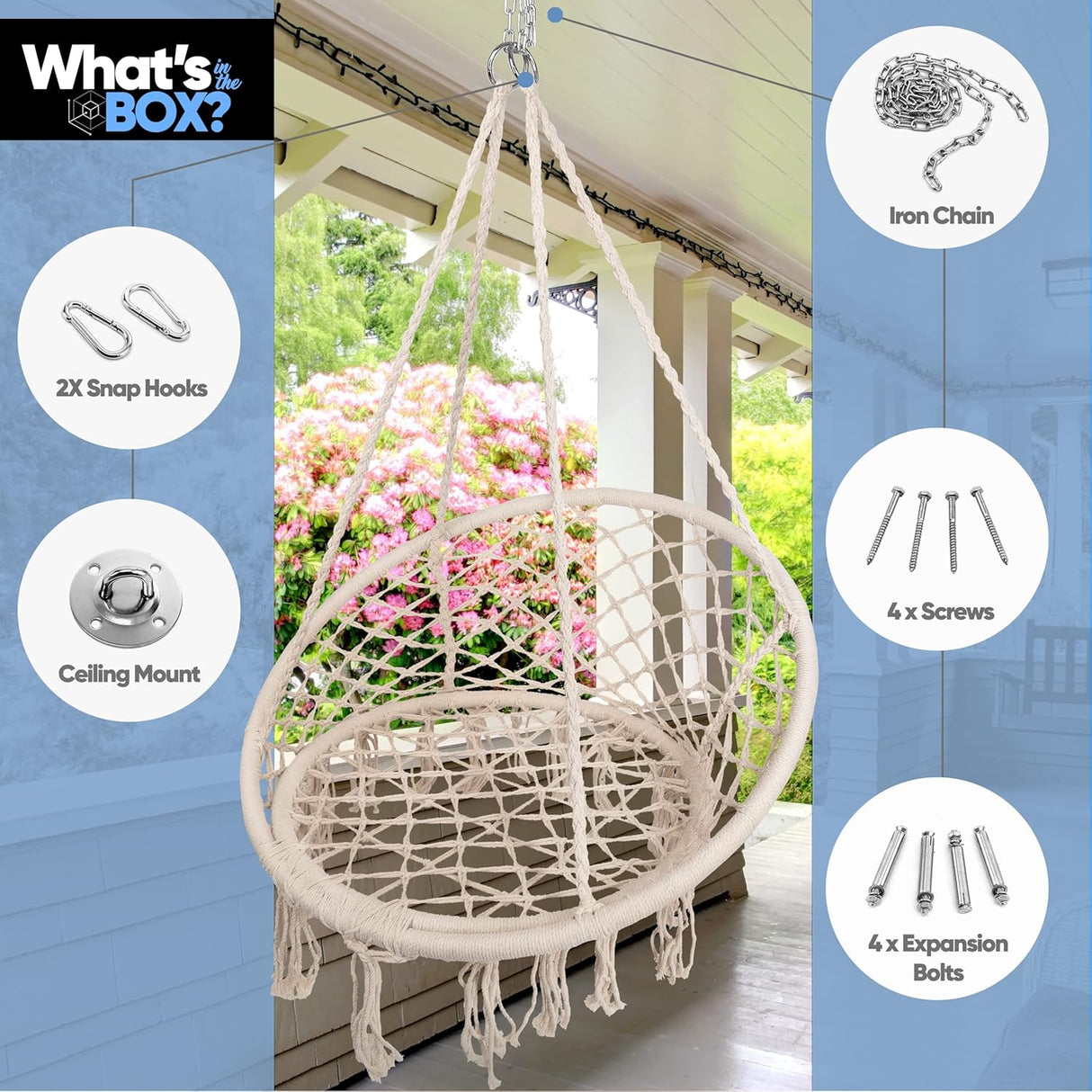 Hamacas o Silla de columpio individual SereneLife SLHMW31