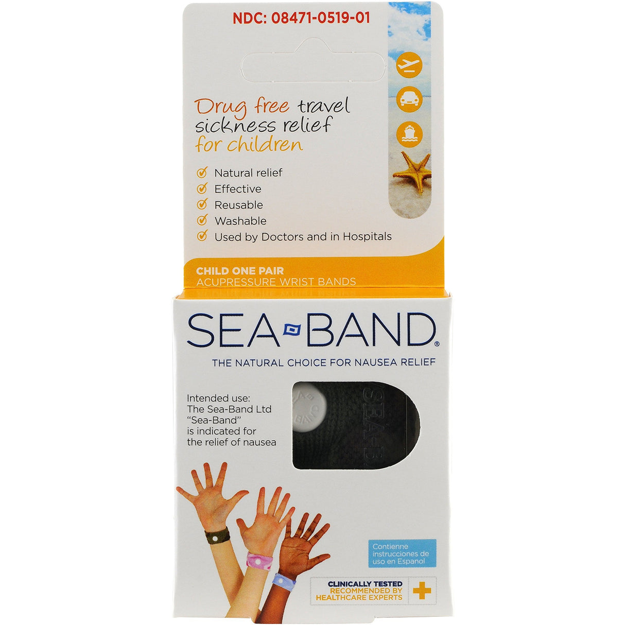 Pulsera para niños Sea-Band Alivio natural de las náuseas