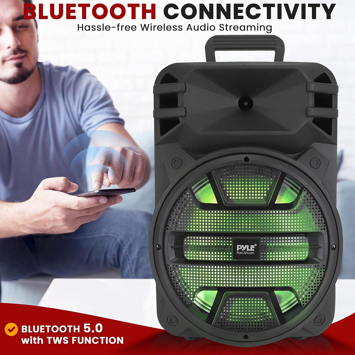 Parlantes portátil Bluetooth de 800 W PYLE-PRO PPHP1243B