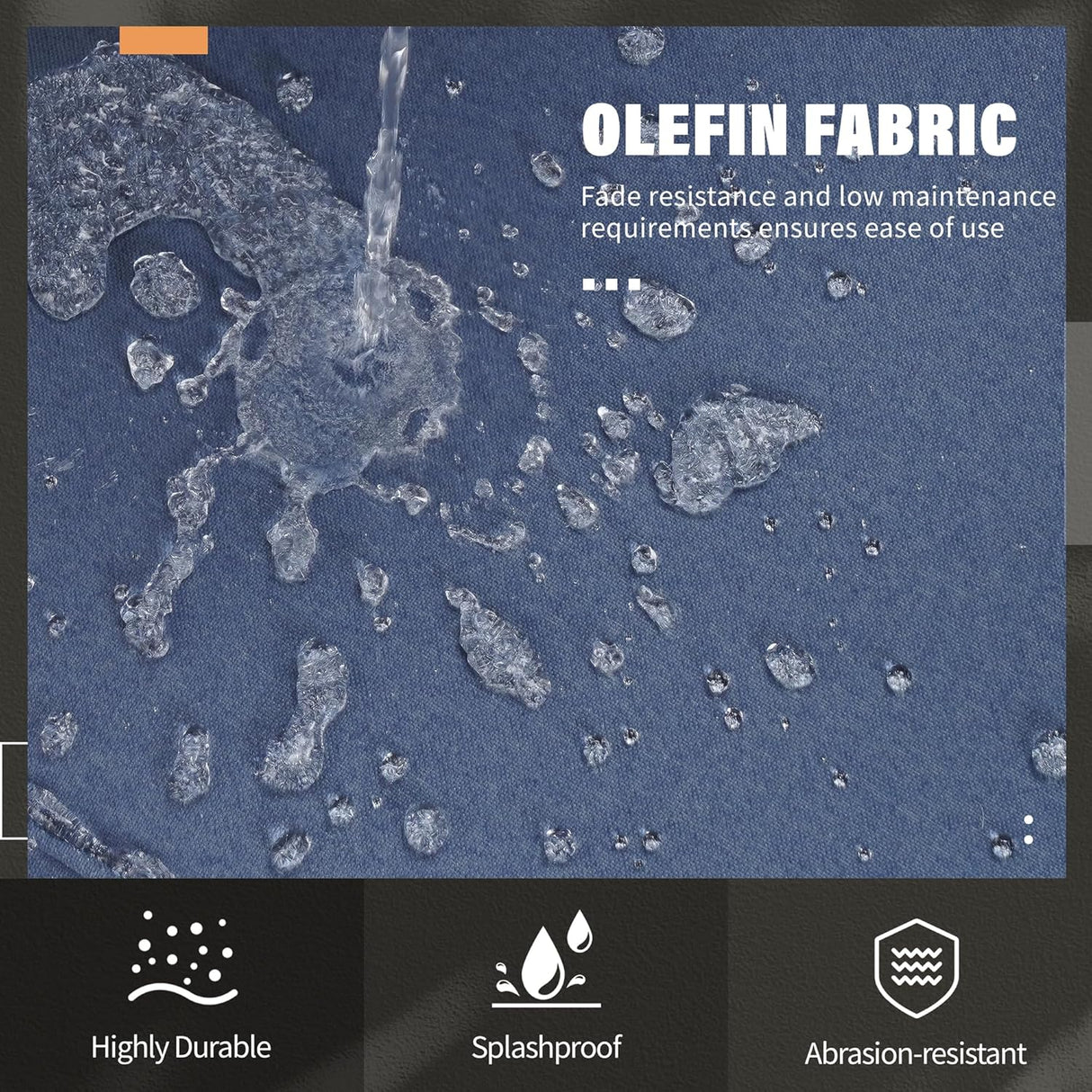 Solaste Juego de muebles de aluminio para patio, 5 piezas, moderno juego de conversación al aire libre, sofá seccional con cojín mejorado y mesa auxiliar, marco negro y cojín azul