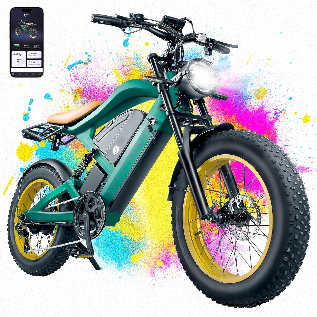 Bicicleta eléctrica ST202, motor 1200W, batería 20Ah, GPS