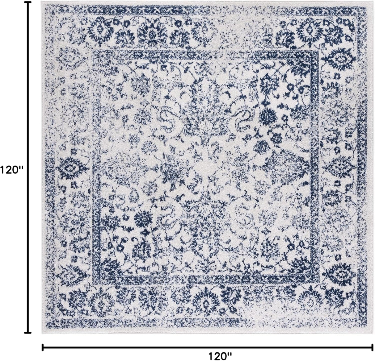 Alfombra Cuadrada Oriental Desgastada, Fácil Cuidado, ADR109M