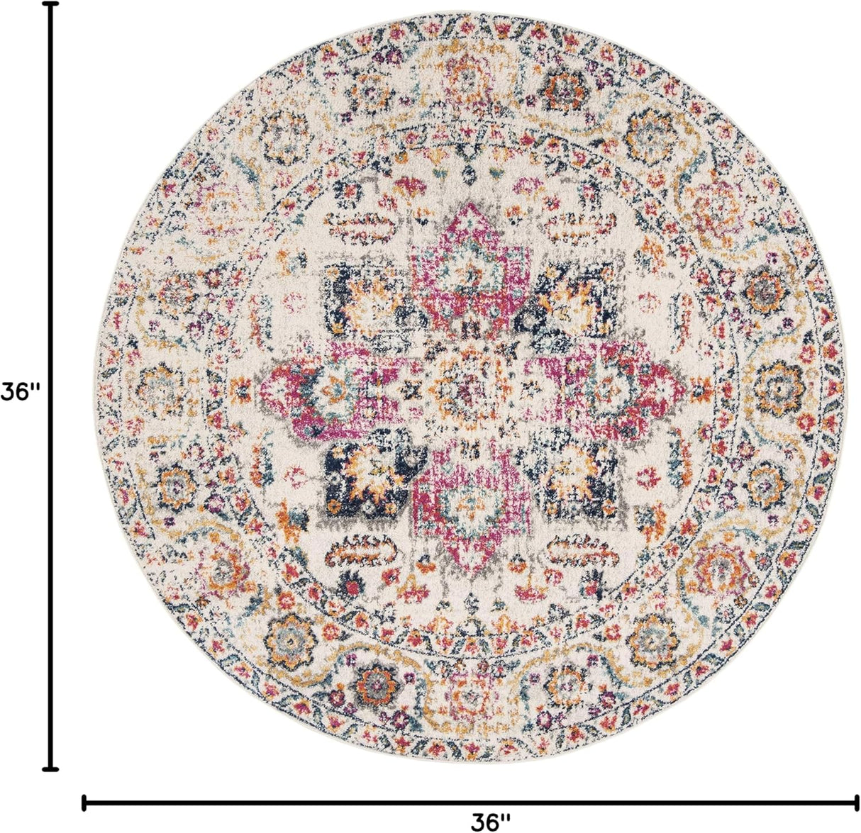 Alfombra Redonda Transicional, Resistente a Manchas, MAD603R-3R