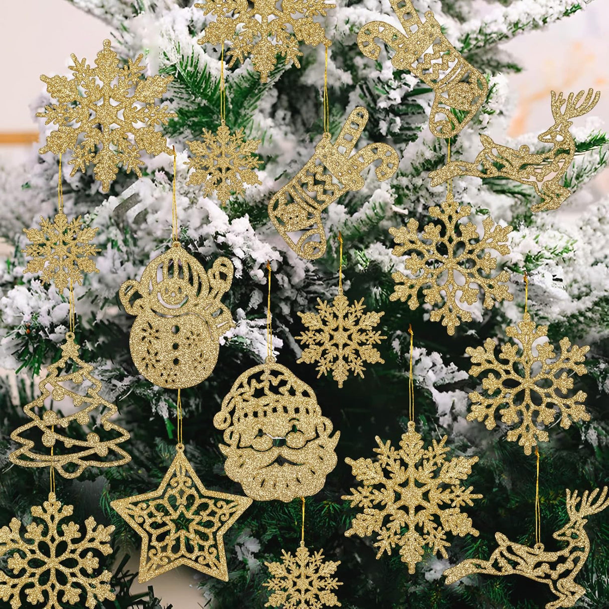 Juego de 42 Adornos de Árbol de Navidad - Decoración Festiva