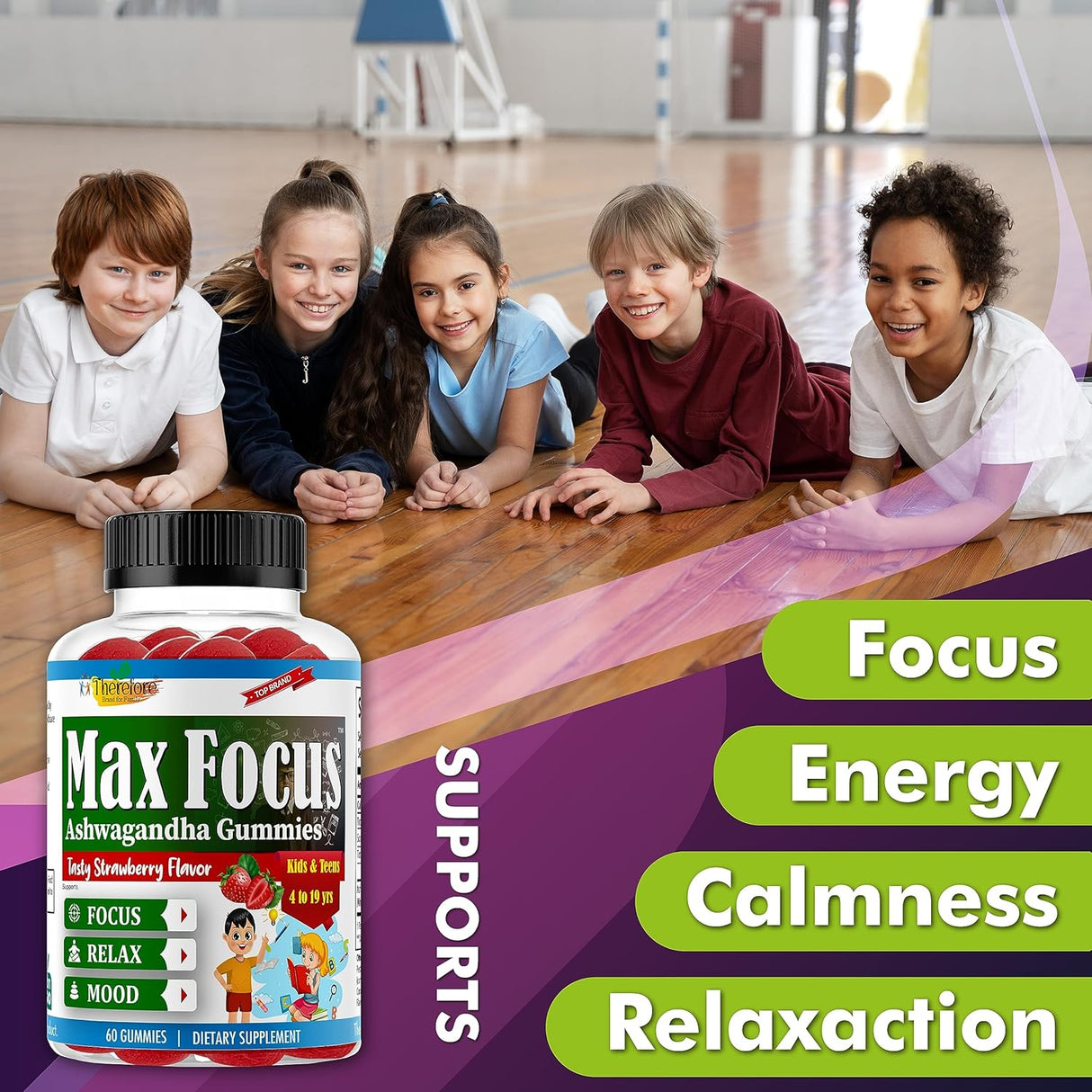 Gominolas Ashwagandha Max Focus para Niños y Adolescentes