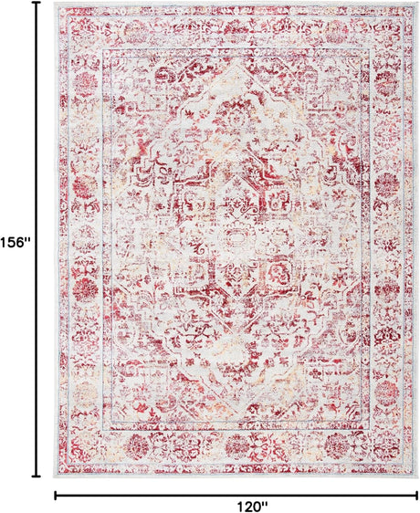 Alfombra de área, diseño medallón, fácil cuidado, BNT832C