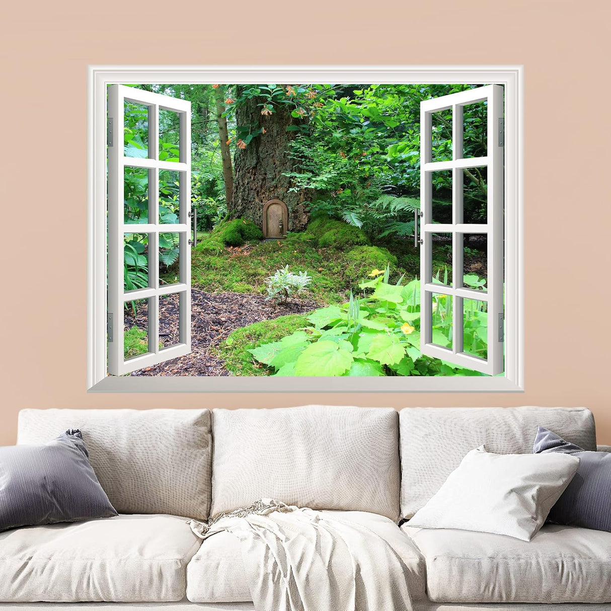 Mural autoadhesivo, casa del árbol en el bosque