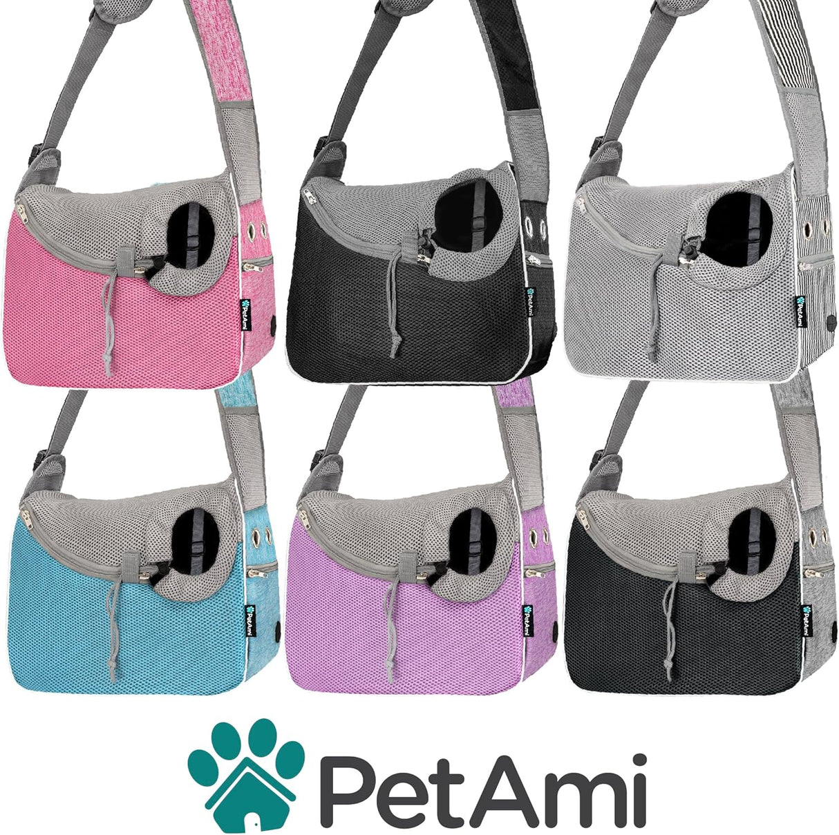 Sling Carrier para Perros Pequeños PetAmi, Ajustable y Transpirable