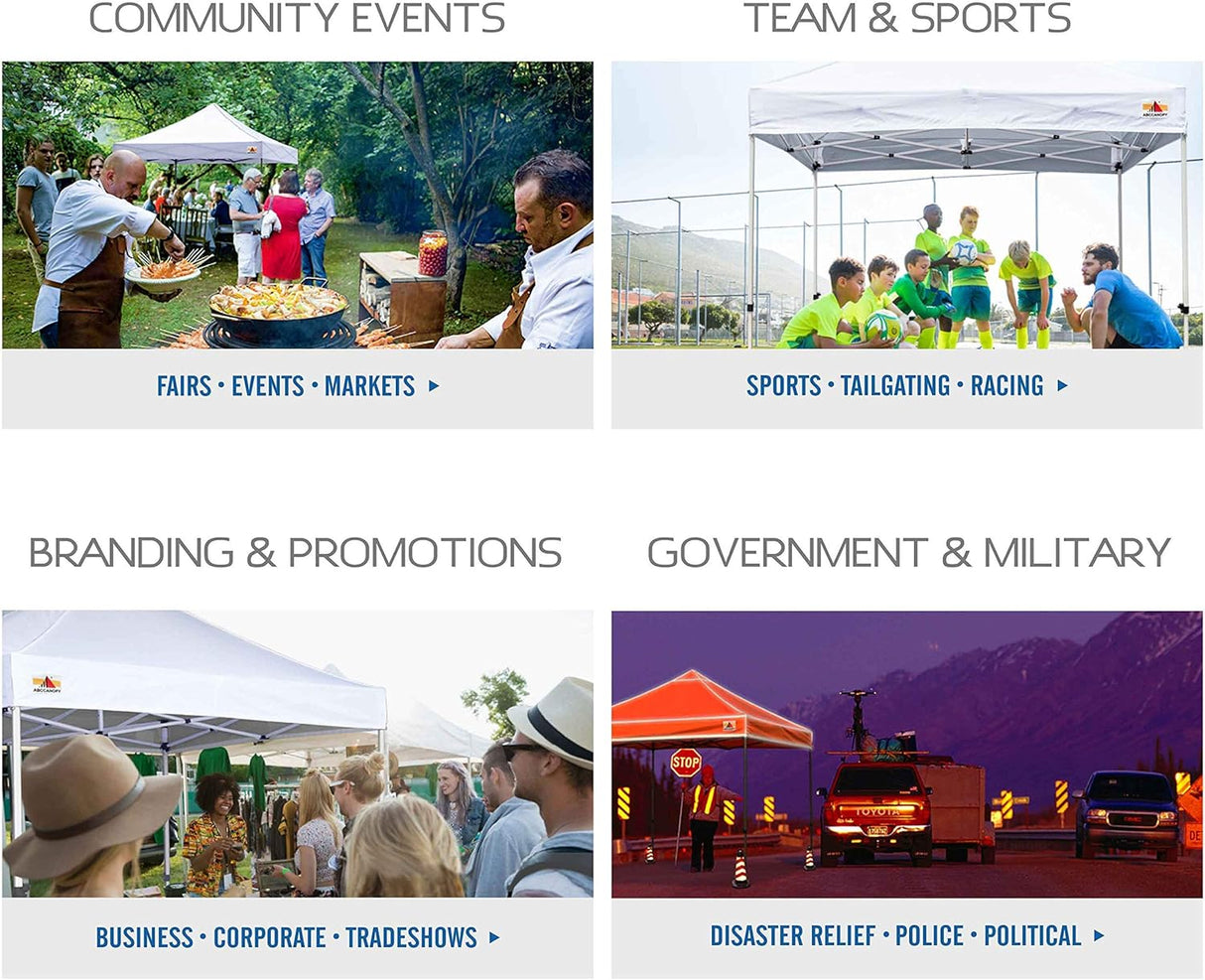 Carpa Plegable ABCCANOPY 10x10 Comercial (Blanca)