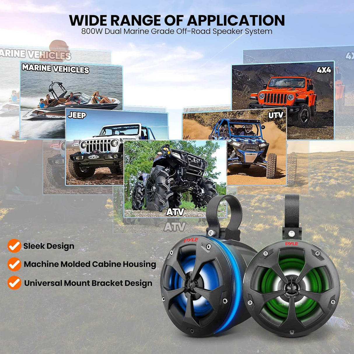 Parlantes todoterreno impermeables PYLE PLUTV47R