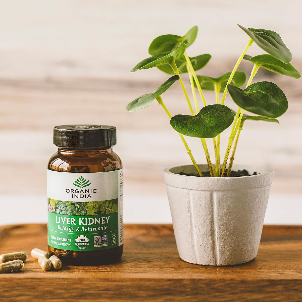 Suplemento ORGANIC INDIA herbario de riñón hepático 180 cáp