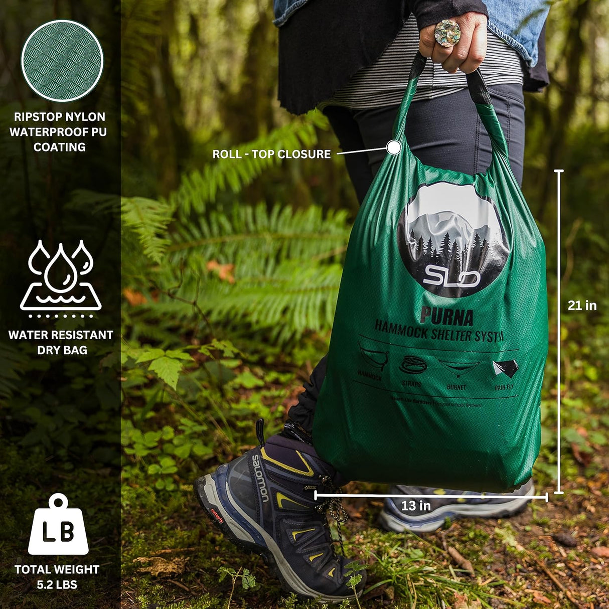 Hamaca de Camping con Red Antiinsectos y Lona Impermeable