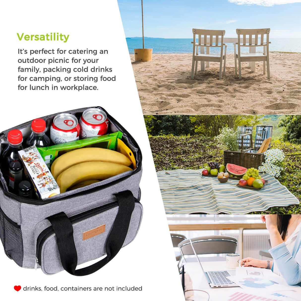Bolsa de almuerzo con aislamiento Lifewit 24-Large