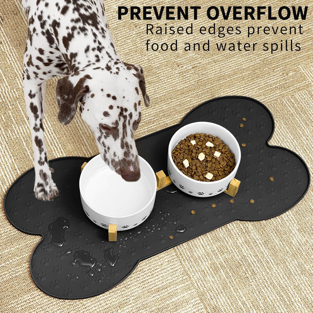 Alfombrilla Antideslizante para Comedero de Perros y Gatos