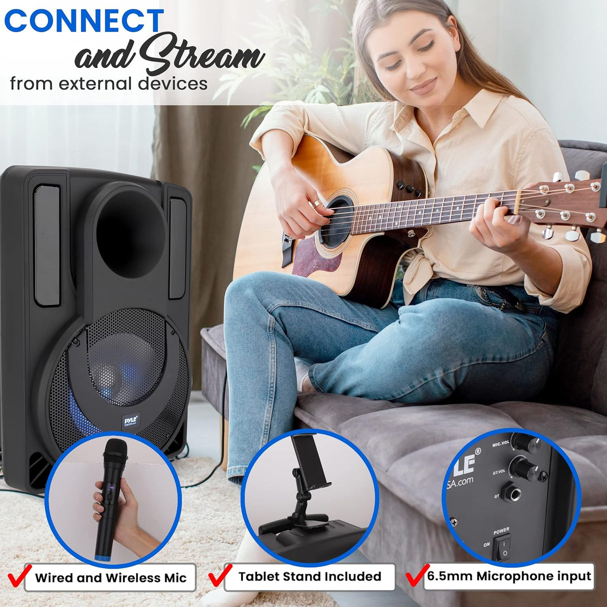 Parlante Portátil inalámbrico para fiesta PYLE-PRO PHPWA10TB