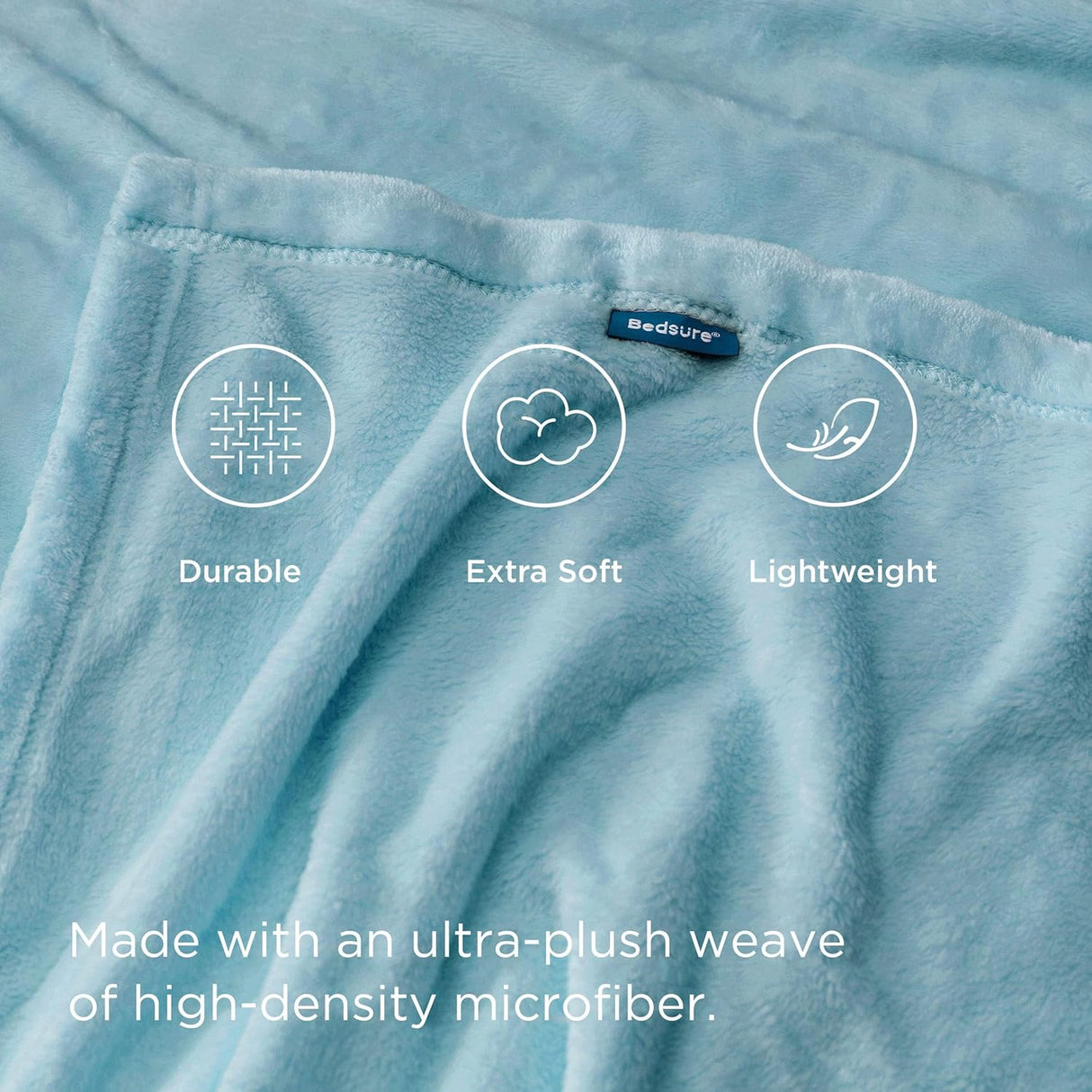 Manta de Fleece Bedsure, suave y ligera, 90x90 pulgadas