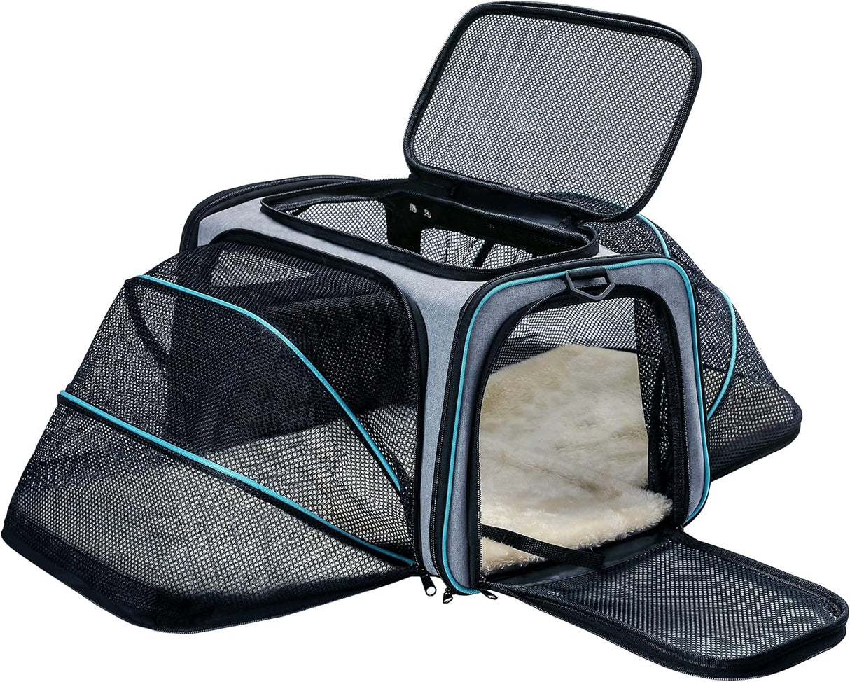 Transportador de Gato Perro Cat Dog Carrier, Expandible, Grande