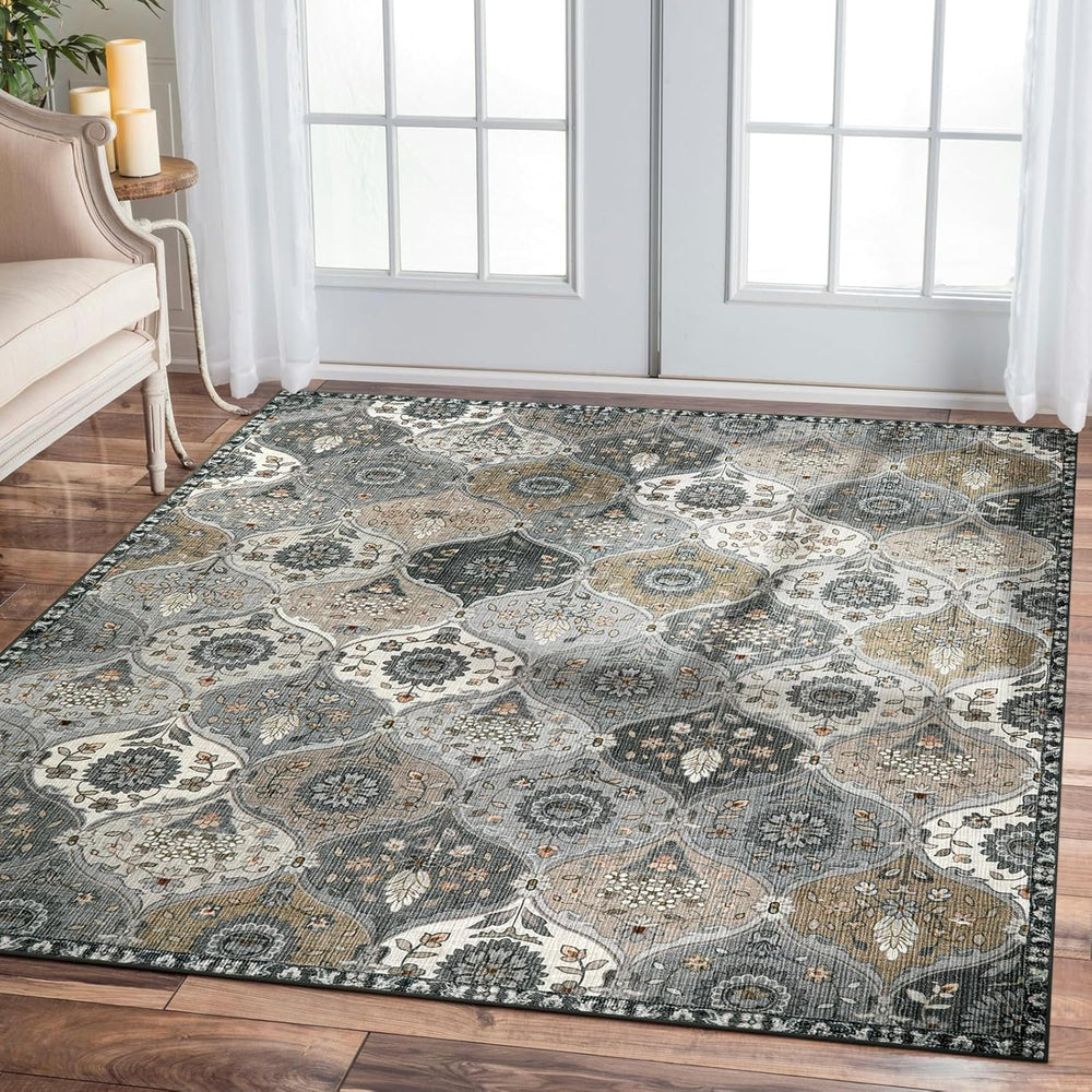 Alfombra marroquí de 6 x 9 pies grande para sala Lahome