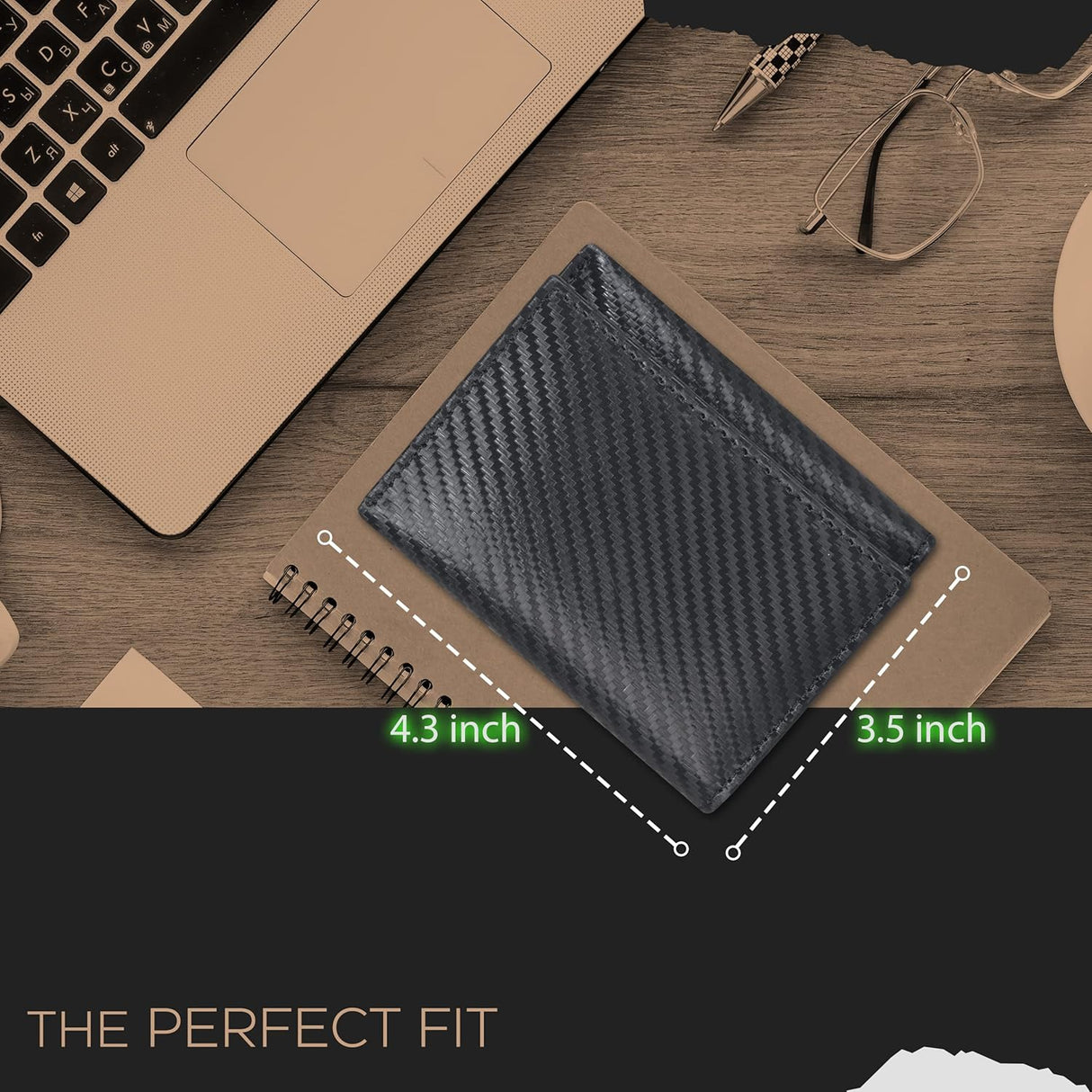 Billetera de Piel Trifold para Hombre - RFID, 9 Tarjetas, 2 ID