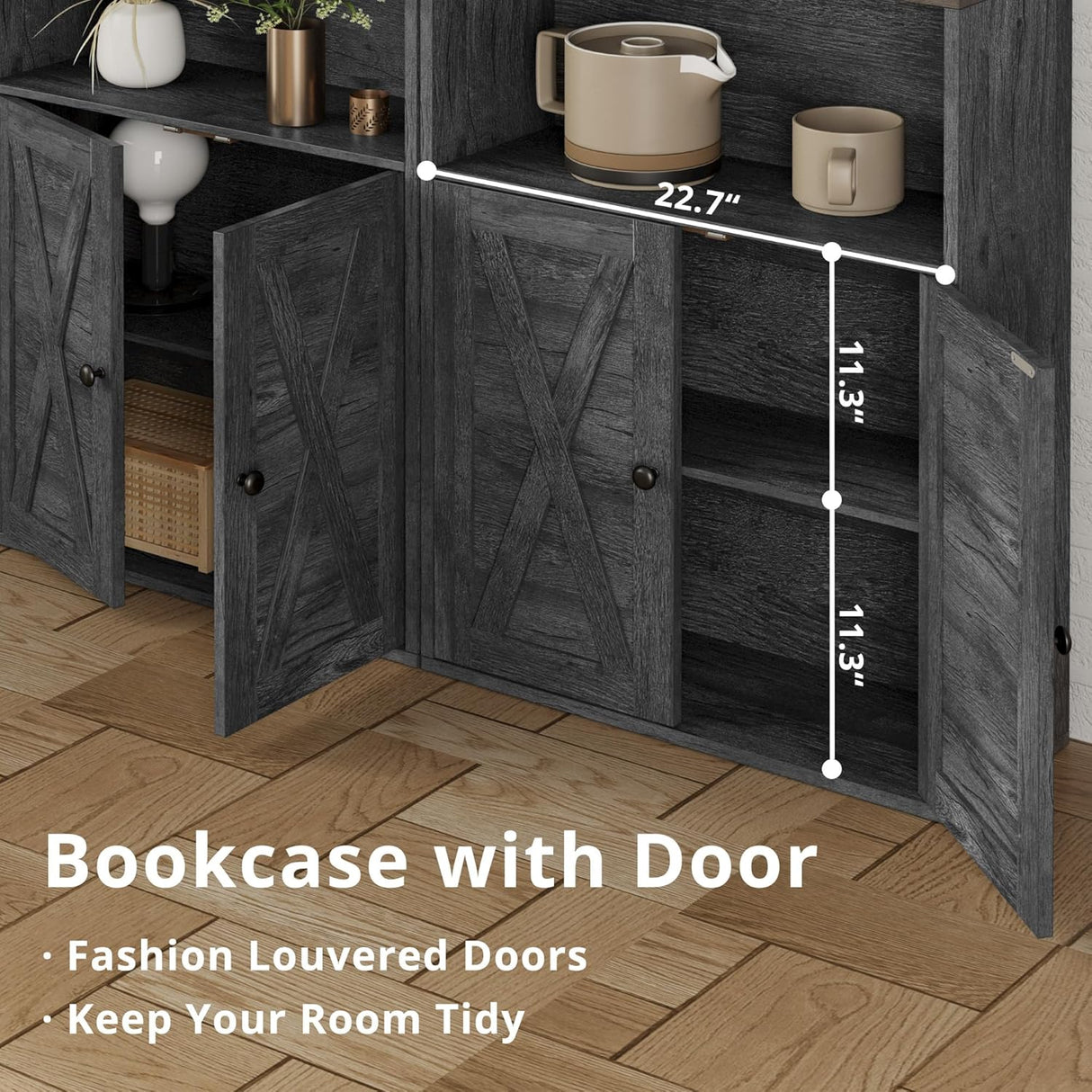 Estantería Industrial IRONCK de 5 Estantes con Puertas 11.8