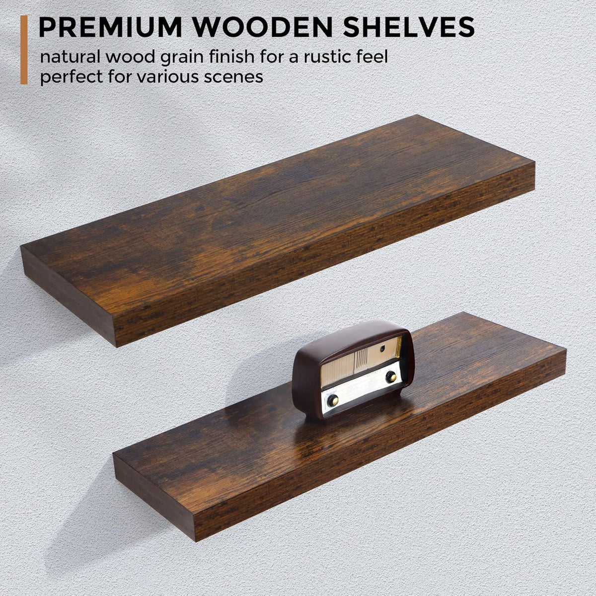 Estantes Flotantes de Madera - 2 Pack 9 - 24 W x 9 D x 1.6 H
