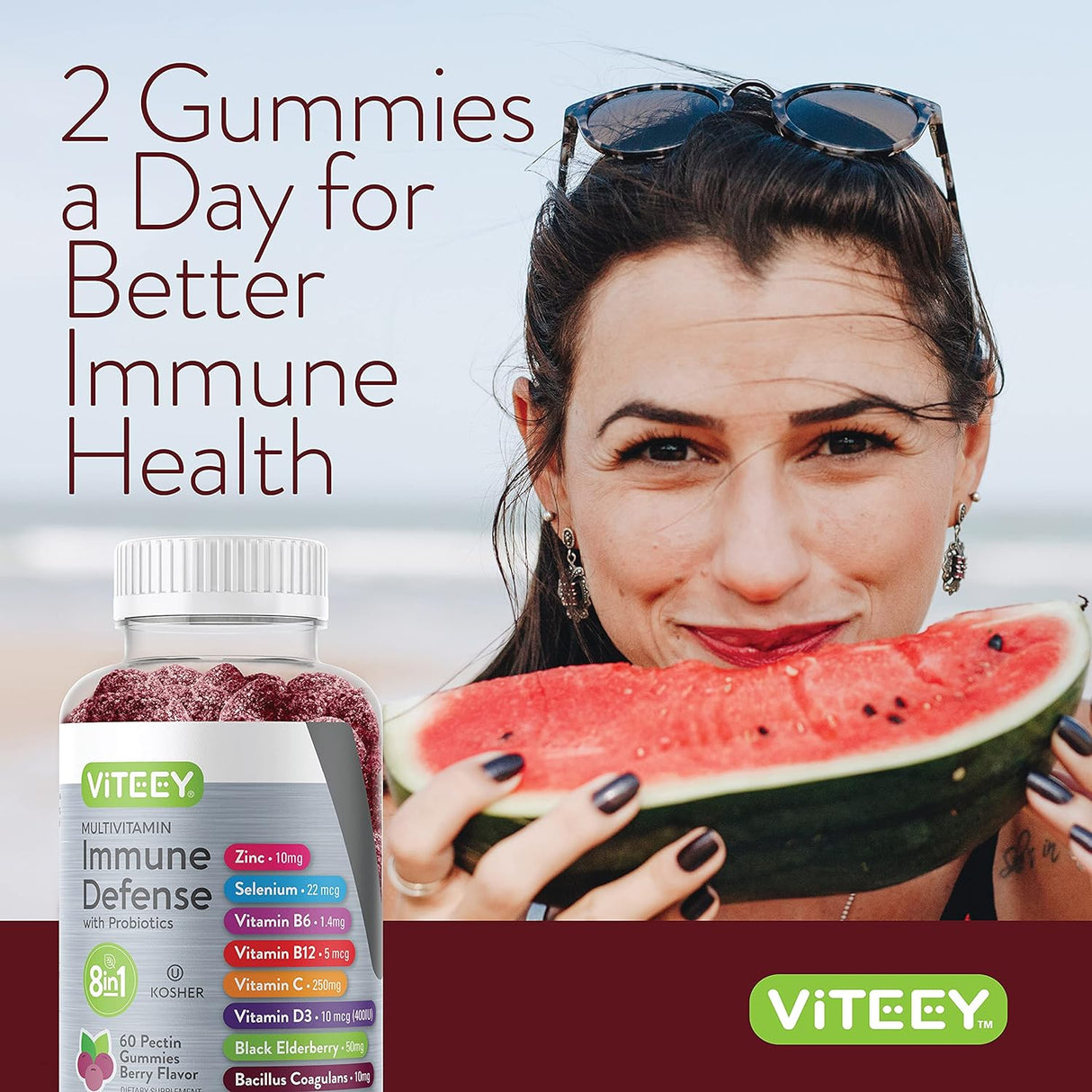 Gomitas Multivitamínicas 8 en 1 con Probióticos - Vegetarianas