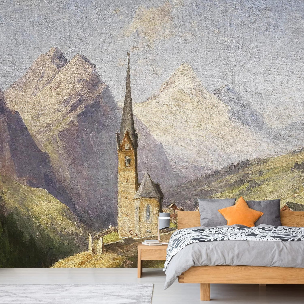 IDEA4WALL Adhesivo removible de pared/mural iglesia pueblo