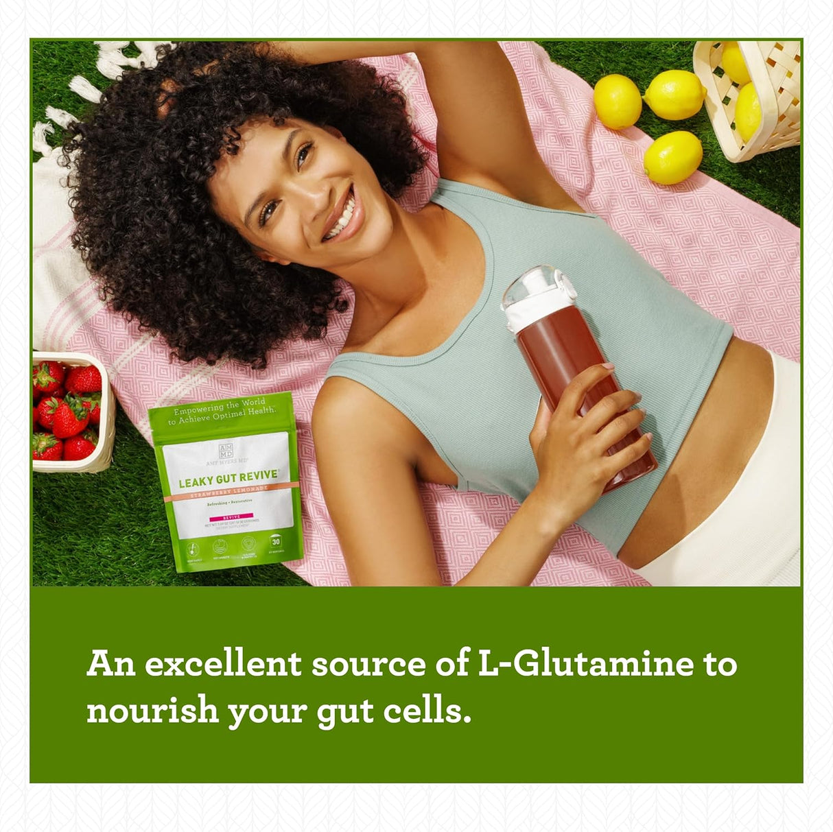 Poder Revive para Intestinos Amy Myers MD - L-Glutamina 7.09 Oz