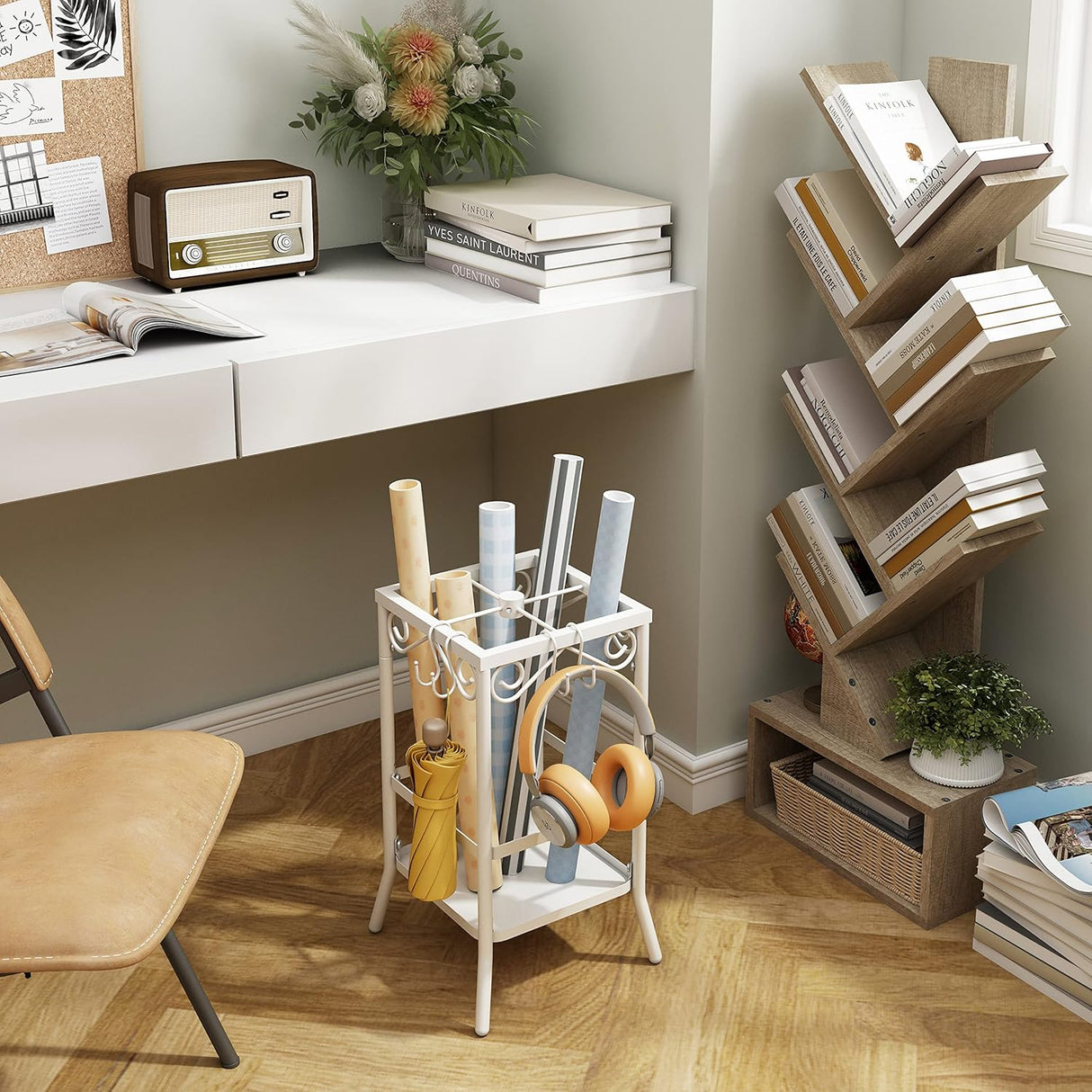 Estantería de 6 Niveles Hoctieon con Cajón, Librero Alto